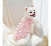 Winter Pet Dog Clothing - Heart Yarn-Dyed Plush Coat with Traction Ring