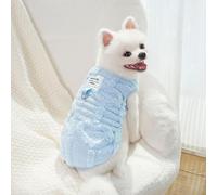 Winter Pet Dog Clothing - Heart Yarn-Dyed Plush Coat with Traction Ring