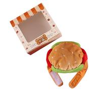 Winter Pet Hamburger Headgear Hat For Small Breeds Plush Dog Ear Protective Dog HeadCover Cartoon Headwears Cats Pet Costume Hat