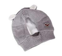 Winter Pet Knitted Hat Cute Warm Dog Cap Quiet Ears Muffs Noise Protection Hat Gray, Pet Hats