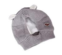 Winter Pet Knitted Hat Cute Warm Dog Cap Quiet Ears Noise Protection Hat Gray 1PC