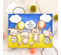 Winter Pigs Stamp and Die Sets for Card Making, Clear Stamps and Cutting Dies Set for Paper Albums Crafts Decor