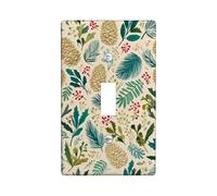 Winter Pinecones Light Switch Cover Plates/Outlet Covers, Greenery and Berries for Holiday Decor, Thermoplastic Wall Plates, Standard Size Single Toggle