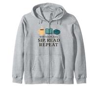 Winter Plans Sip Read Repeat Book Lover Cozy Zip Hoodie