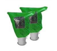 Winter plant frost protection cover featuring clear window panels and drawstring style, breathable fabric allows air circulation while frost damage (60 * 80cm)