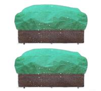 Winter plant protection covers 2 set featuring adjustable drawstring for tight fit around pots, plants remain safe from cold damage (green)