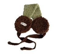 Winter Plush Earmuffs for Women Foldable Fashionable Warm Windproof Earmuffs Soft Lamb Wool Ear Cover Winter Headband Women Ladies Gift for Winter Outdoor Christmas (Green Brown)