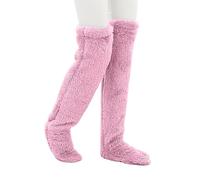 Winter Plush Over Knee Socks Furry Long Leg Warmers Fuzzy Slipper Stockings Furry Warm Knee High Socks Winter Home Sleeping Socks Thick Woolen Thigh High Socks For Women Men Ladies Girls