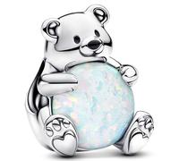 Winter Polar Bear Charm 925 Silver Charm Compatible with Pandora Charms, Trollbeads, Chamilia, Biagi and Many Other UK Charm Bracelets.