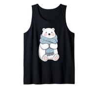 Winter Polar Bear Illustration with Scarf Tank Top