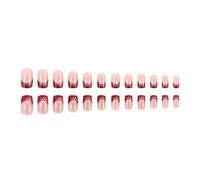Winter Press On Nails Short Square With Designs Glossy False Nails Christmas Stick On Nails Acrylic Nails For Women