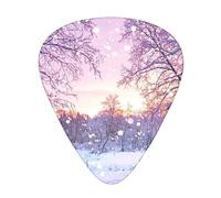 Winter Printed Guitar Picks 12 Pack Picks Sampler With Storage Box For Guitar Bass Ukulele 0.46mm