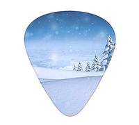 Winter Printed Guitar Picks With Organizer Storage Box 0.46 0.71 0.96 Mm Includes Thin Medium Heavy For Bass Electric Acoustic Guitars Ukulele 12 Pack