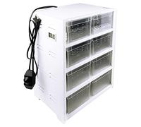 Winter-Proof Reptile Feeding & Breeding Terrarium: Insulated PVC Enclosure for Small Snakes, Horned Frogs, Tarantulas - Ventilated, Escape-Proof Design with Slide-Out Trays,White