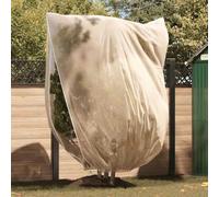 Winter Protection for Plants Made of Beige Non-Woven Fabric, Pack of 3, 2.4 x 2 m with Zip and Drawstring Closure, Reusable, Ideal for Outdoor Garden Care and Lawn Care