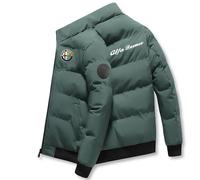 Winter Puffer Jackets Alfa Ro-me.o, Down Alternative Coat, with Pockets for Hiking Camping Travelling(Green,L)