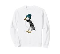Winter Puffin With Beanie Cute Bird Sweatshirt