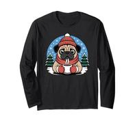 Winter Pug Coffee Hot Chocolate Long Sleeve T-Shirt
