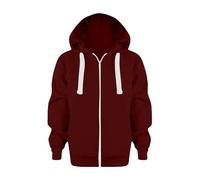 Winter Pullover Children's Boys Sweatshirt Colour Solid Zip Jackets Long Hoodie Top Sleeves Up Girls Children Boys Coat & Jacket Sweatshirt Girls 128, Wine Red, 9-10 Jahre