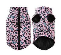 Winter Puppy Jacket - Leopard Print Dog Coat for Small Dogs & Cats | Waterproof & Warm Pet Clothes for French Bulldog, Chihuahua, Yorkie | Fashion Party Outfits with Reflective Strips(Butterfly,3XL)