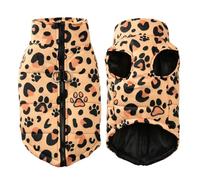 Winter Puppy Jacket - Leopard Print Dog Coat for Small Dogs & Cats | Waterproof & Warm Pet Clothes for French Bulldog, Chihuahua, Yorkie | Fashion Party Outfits with Reflective Strips(Leopard,L)