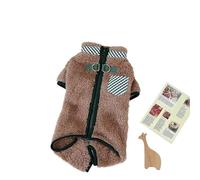 Winter Puppy Jumpsuit Dog Winter Warm Pajamas Pet Soft Clothes for Small Medium Dogs Kitten Coat Chihuahua French Bulldog Jacket(Khaki,XS(old))