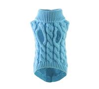 Winter Puppy Warm Sweater Turtleneck Pet Dog Knitting Clothes For Small Medium Dogs Kitten Vest Chihuahua Pullover Bulldog Coat(Light Blue,XL)