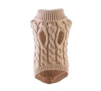Winter Puppy Warm Sweater Turtleneck Pet Dog Knitting Clothes For Small Medium Dogs Kitten Vest Chihuahua Pullover Bulldog Coat(Beige,M)