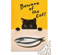 Winter Puzzle Gift: Beware of The Cat! 1000 Piece Jigsaw, 70x50cm/1000pcs