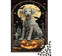 Winter Puzzle Gift: Halloween Mummy Dog Art Print 1000 Piece Jigsaw, 52x38cm/1000pcs