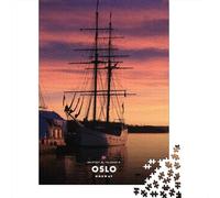 Winter Puzzle Gift: Oslo Tall Ship at Sunset 1000 Piece Jigsaw, 52x38cm/1000pcs
