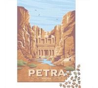 Winter Puzzle Gift: Petra Jordan Travel Print 1000 Piece Jigsaw, 52x38cm/1000pcs