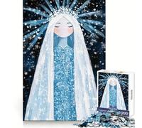 Winter Queen Digital Art 1000 Piece Jigsaw Puzzles for Adults Teenagers Thought Training Mindful Leisure Uniform Cut Bday Surprise (50x75cm)