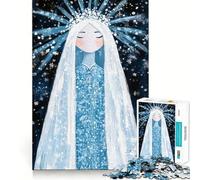 Winter Queen Digital Art Jigsaw Puzzle 1000 Pieces Focus Building Toy Firm Fit Secure Assembly Holiday Indoor Entertainment Toy (38x52cm)