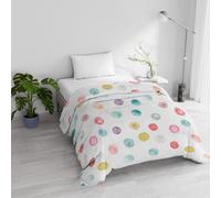 Winter Quilt with Padded Single Bed 160 x 245 cm DoubleFace Basic Ballon Pattern, Made in Italy - Reversible Duvet in Soft Microfibre 200 g/m² - Machine Washable Duvet