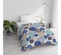 Winter Quilt with Padded Single Bed 160 x 245 cm DoubleFace Basic Murrine Pattern, Made in Italy - Reversible Duvet in Soft Microfibre 200 g/m² - Machine Washable Duvet