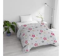 Winter Quilt with Padded Single Bed 160 x 245 cm DoubleFace Basic Superstar Pattern, Made in Italy - Reversible Duvet in Soft Microfibre 200 g/m² - Machine Washable Duvet
