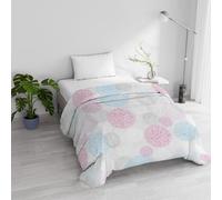 Winter Quilted Quilt for Single Bed 160 x 245 cm Double-Face Basic Molecule Pattern, Made in Italy - Reversible Duvet in Soft Microfibre 200 g/m² - Machine Washable Duvet