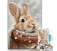 Winter Rabbit 1000 Piece Jigsaw Puzzles for Teenagers,Educational Games Home Decoration Artists Collection,Fine Art (38x26cm)