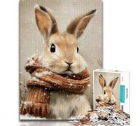 Winter Rabbit Adult Jigsaws 1000 Pieces Difficult,Family Game Stress Reliever Difficult Challenge Secret Santa Gifts (50x75cm)
