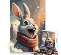 Winter Rabbit King 1000 Piece Jigsaw Puzzles for Teenagers Jigsaw Cognitive Workout Calm Leisure Ideal Fit Winter Gift (50x75cm)