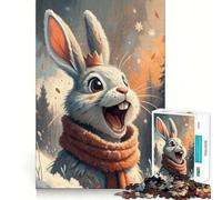 Winter Rabbit King Jigsaw Puzzles for Adults 1000 Think Boost Game Precise Interlock Structure Easy to Learn Family Enjoyment (50x75cm)