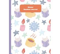 Winter Reading Journal: 8.5x11 Notebook | Cute watercolor illustration pattern cover featuring snowflakes, candles, and cocoa