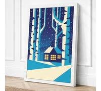 Winter Refuge Scandinavian Canvas Wall Art Print 18x12 Inch (46 x 30 cm)