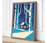Winter Refuge Scandinavian Canvas Wall Art Print 18x12 Inch (46 x 30 cm)