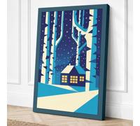 Winter Refuge Scandinavian Canvas Wall Art Print 30x20 Inch (76 x 51 cm)