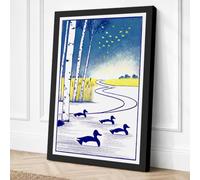 Winter River Stillness Canvas Wall Art Print 24x16 Inch