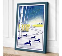 Winter River Stillness Canvas Wall Art Print 24x16 Inch
