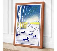 Winter River Stillness Canvas Wall Art Print 24x16 Inch (61 x 41 cm)
