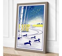 Winter River Stillness Canvas Wall Art Print 30x20 Inch